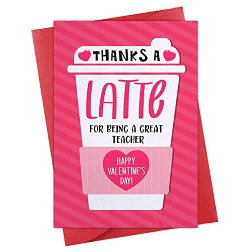 Best Valentine's Day Gifts for Teacher #2 from WhatSign WhatSign Teacher Valentine Day Card - Valentines Day Gifts for Teachers Thanks a Latte Valentines Day Teacher Cards with Envelope Valentines Day Teacher Gifts