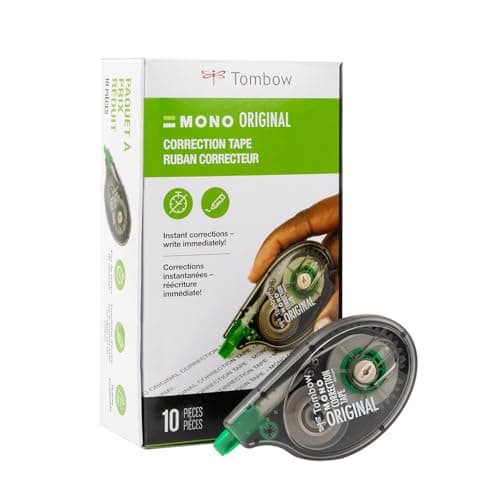 Best Correction Tapes #10 from Tombow Tombow 68720 MONO Original Correction Tape, 10-Pack. Easy To Use Applicator for Instant Corrections, White, 10 Count (Pack of 1)