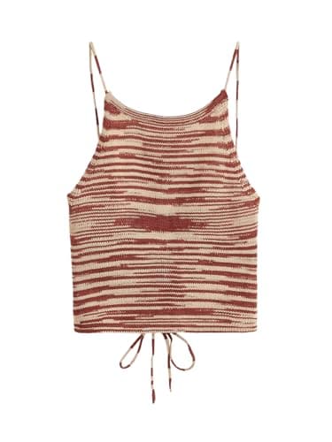 Best Knitted Crop Tops for Summer #9 from SweatyRocks SweatyRocks Women's Sleeveless Space Dye Knit Camisole Criss Cross Backless Crop Top Multicolor S