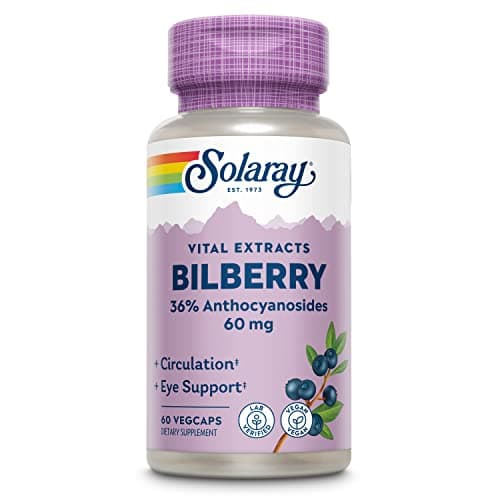 Best Bilberry Supplements #1 from SOLARAY SOLARAY Bilberry Berry Extract 60 mg | Powerful Antioxidant | Healthy Vision & Circulation Support | 60 VegCaps