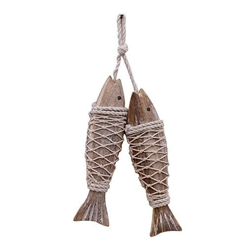 Best Fish Decors #1 from YK Decor Antique Wood Fish Decor Ornament Wall Hanging Decorative Sculpture Wooden Fish for Home Nautical Theme