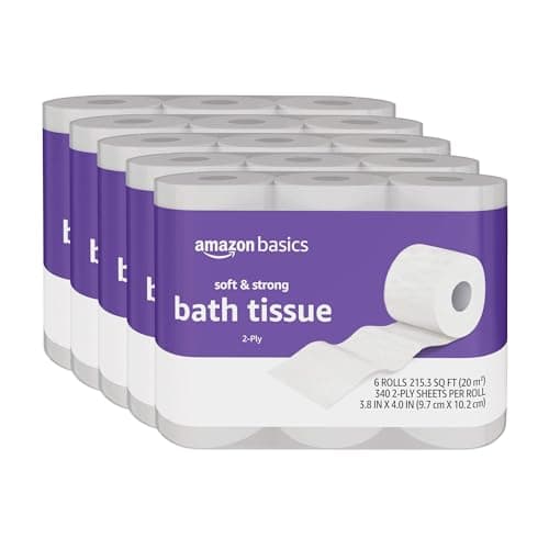 Best Toilet Papers #10 from Amazon Basics Amazon Basics Soft and Strong 2-Ply Toilet Paper, 30 Ultra Rolls = 120 Regular Rolls, Unscented, 340 Sheet (30 Rolls)