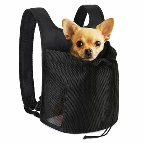 Best Portable Pet Carrier Backpackы with Ventilation #5 from NALIYOUHU NALIYOUHU Dog Front Carrier Backpack,Ventilated Mesh Puppy Back Pack with Safety Belt,Adjustable Breathable Pet Carrier for Small Dogs Cats,Lightweight Doggy Backpack for Hiking Cycling Outdoor