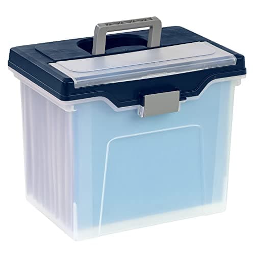 Best Plastic File Boxes #9 from Office Depot Office Depot Large Mobile File Box, Letter Size, 11 5/8in.H x 13 3/6in.W x 10in.D, Clear/Blue, 110988