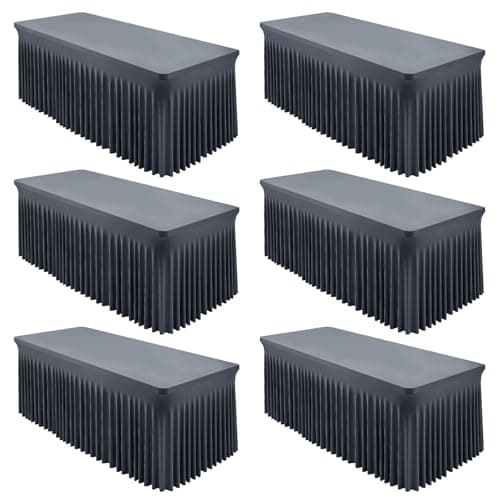 Best Grey Tableclothes #3 from Shillance Shillance 6 Packs Grey Spandex Tableclothes for 6 Foot Rectangle Table, Spandex Table Covers 6FT Stretch Table Skirts Rectangle Wrinkle Free Fitted Tablecover for Event, Wedding, Banquet & Parties