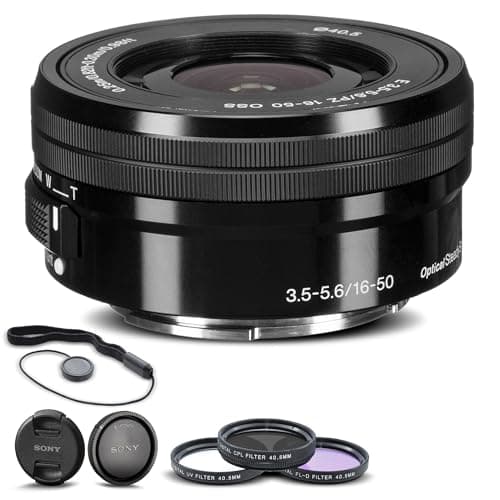 Best Sony a5100 Lens #7 from Sony Sony E PZ 16-50mm f/3.5-5.6 OSS Lens (SELP1650) + Filter Kit + Lens Cap Keeper + Cleaning Kit + More (Renewed)