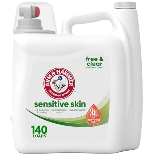 Best Liquid Laundry Detergents #3 from Arm & Hammer ARM & HAMMER Sensitive Skin Free & Clear, 140 Loads Liquid Laundry Detergent, 140 Fl oz
