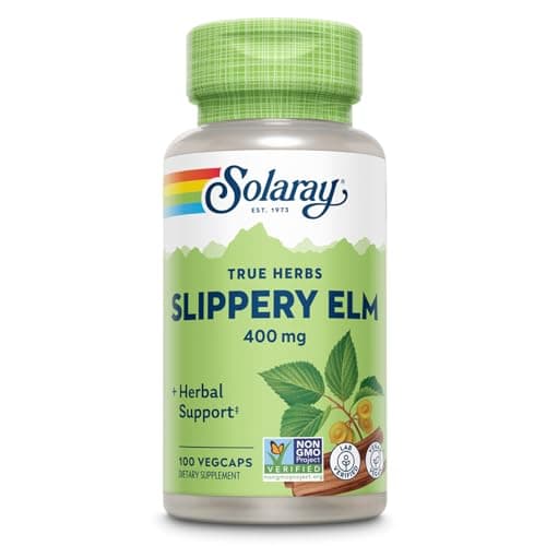 Best Slippery Elm Powders #1 from SOLARAY SOLARAY Slippery Elm Bark Capsules (Ulmus Rubra) 400 mg - Soothing Herbal Support with Mucilage - Vegan, Lab Verified, 60-Day Money Back Guarantee - 100 Servings, 100 VegCaps