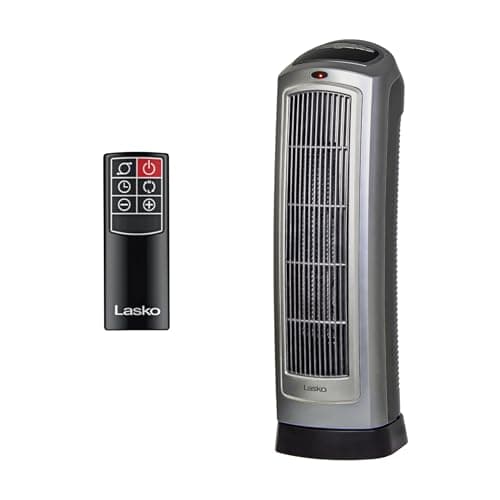 Best Portable Heaters #9 from Lasko Lasko Oscillating Digital Ceramic Tower Heater for Home with Adjustable Thermostat, Timer and Remote Control, 23 Inches, 1500W, Silver, 755320