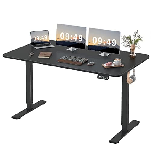 Best Standing Desks #8 from Furmax Furmax 55 x 24 Inches Electric Height Adjustable Standing Desk Large Sit Stand Up Desk Home Office Computer Desk Memory Preset with T-Shaped Metal Bracket, Black