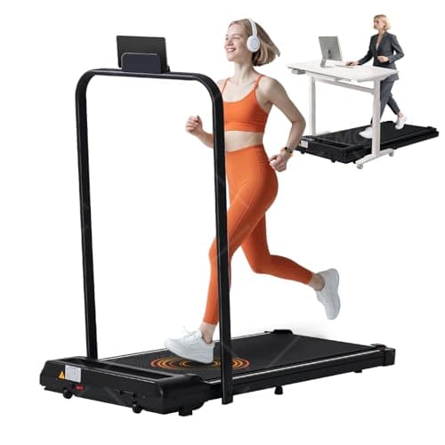 Best Compact Folding Treadmills #4 from MCRG Portable Compact Treadmill with Handles for Home Small Spaces, Foldable Folding Walking Pad Treadmill with Handle Bar, 3.0HP Electric Walking Pads Treadmills Home with 320LB Capacity, LED Display