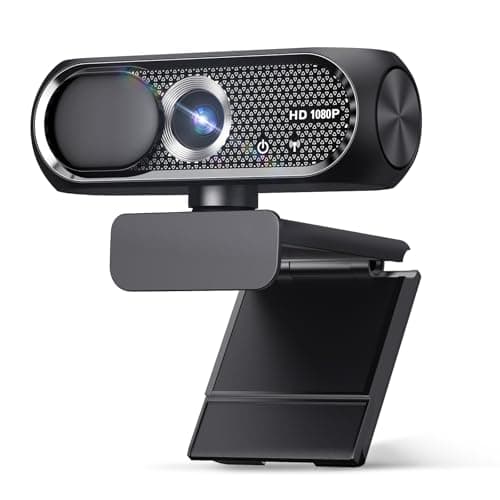 Best Webcams #8 from Shcngqio Shcngqio 1080P HD Webcam with Microphone, Noise Cancellation, Privacy Cover, Wide-Angle Lens, Auto Light Correction, Plug & Play USB Webcam for Laptop, Desktop, PC, Mac, Zoom, Skype, Streaming (Black)