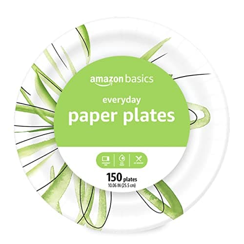 Best Paper Plates #1 from Amazon Basics Amazon Basics Everyday Paper Plates, 10 Inch, Disposable, 150 Count