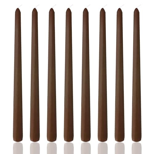Best Brown Candles #8 from MajingChao 8 Pack 10 Inch Nut Brown Taper Candles for Dinner Home Decor Wedding Shower