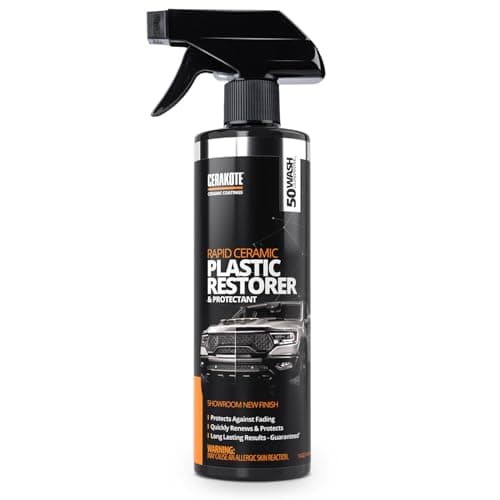 Best Plastic Restorers #6 from CERAKOTE Cerakote Rapid Ceramic Plastic Restorer and Protectant - 50 Wash Rating - Protects New Trim - Restores Faded Plastic - Non-Greasy Finish - Ceramic Spray Coating for Cars and Trucks