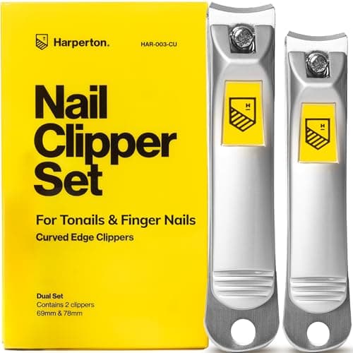 Best Nail Clippers #4 from Harperton Ultra Sharp Nail Clippers Set - 2 Pack Stainless Steel Fingernail & Toenail Trimmers with Built-in Nail File for Women & Seniors (Silver)