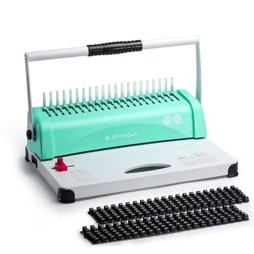 Best Binding Machines #10 from OFFNOVA OFFNOVA Binding Machine, 21-Hole 450 Sheets Paper Comb Binding Machine for Letter Size / A4 / A5 Paper, Easy to Punch Handle, Adjustable Margin, Book Binder with 100 PCS 3/8'' Comb Binding Spines