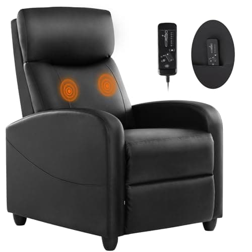Best Massage Recliners #10 from Sweetcrispy Sweetcrispy Massage Recliner Chair for Adults, Adjustable Home Theater Seating with Lumbar Support for Living Room, Modern Fabric Reclining, Pure Black