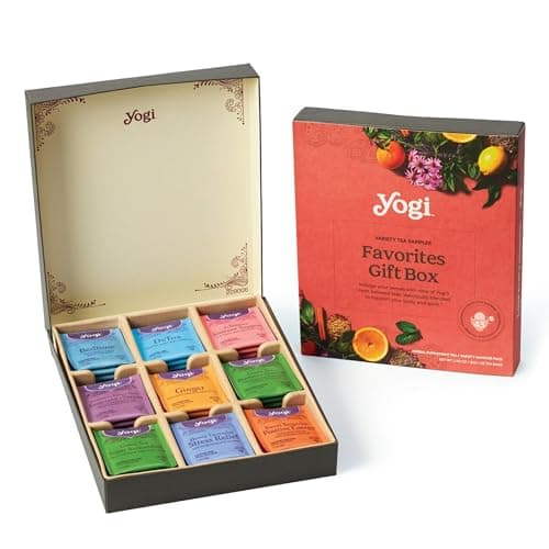 Best Tea Gift Sets #1 from Yogi Yogi Organic Tea Sampler Gift Box (45 Tea Bags) Assorted Delicious Wellness Blends - 9 Favorite Herbal, Green & Black Varieties
