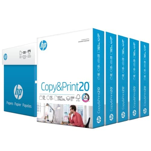 Best Copy Printer Papers #2 from HP Papers HP Printer Paper | 8.5 x 11 Paper | Copy &Print 20 lb | 5 Ream Case - 2500 Sheets| 92 Bright Made in USA - FSC Certified| 200350C