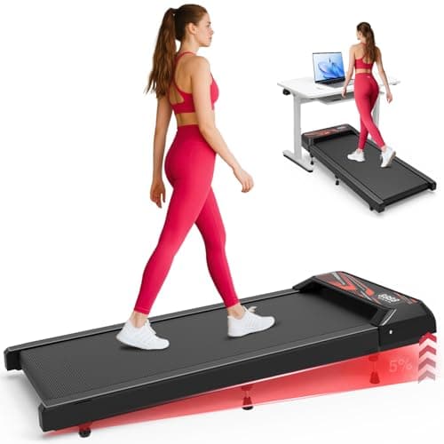Best Compact Folding Treadmills #8 from HCOIW 2.5HP Walking Mat with Incline pad,Under Desk Treadmill, Walking Running Pad with Remote, 3 in 1 Low Noise Small Mini Portable Treadmill with Led Screen, Compact Treadmills for Home, 265lbs Capacity