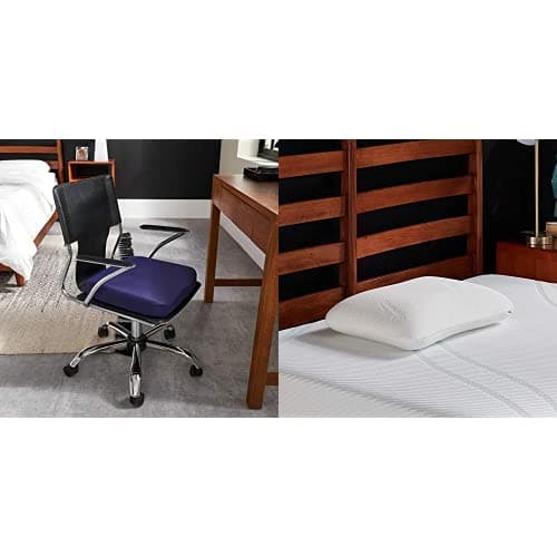 Best Tempur-Pedic products #8 from Tempur-Pedic Tempur-Pedic Seat Cushion, One Size, Dark Navy Blue & Symphony Pillow Luxury Soft Feel, Standard, White