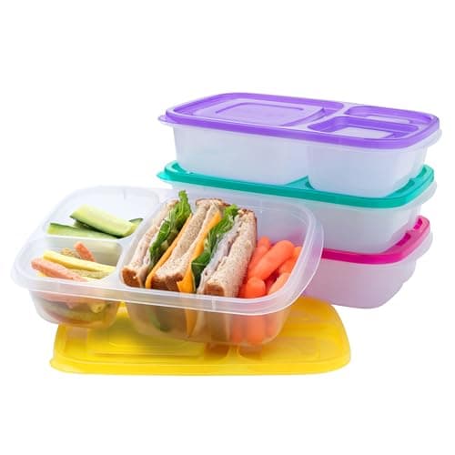 Best Bento lunch boxes #5 from Bentgo Bentgo Easyboxes - Original Stackable Lunch Boxes - Reusable 3-Compartment Food Containers for Kids and Adults - Bento Lunch Box for Meal Prep, School, & Work - BPA Free, Set of 4 (Brights)