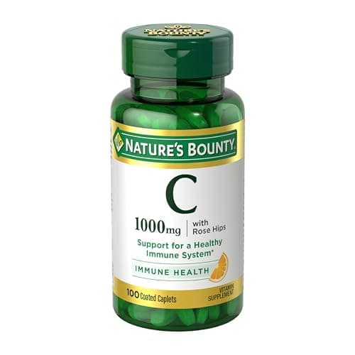 Best Vitamin C Supplements #2 from Nature's Bounty Nature’s Bounty Vitamin C + Rose HIPS, Immune Support, 1000mg Vitamin C, Coated Caplets, 1 Serving per Day, Vegetarian Caplets, 100 Ct