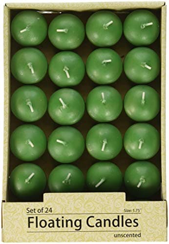 Best Pink Floating Candles #9 from Zest Candle Zest Candle 24-Piece Floating Candles, 1.75-Inch, Hunter Green