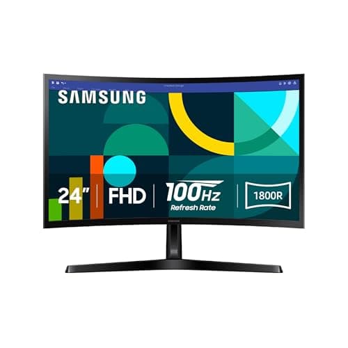 Best Monitor for Computers #4 from Samsung SAMSUNG 24" Essential S3 (S36GD) Series FHD 1800R Curved Computer Monitor, 100Hz, Game Mode, Advanced Eye Comfort, HDMI and D-sub Ports, LS24D366GANXZA