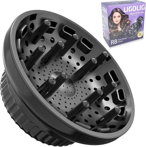 Best Diffuser Dryers #9 from LIGOLIG LIGOLIG Hair Difuser Attachment Universal Diffuser Hair Dryer for 1.4-inch to 2.4- inch Blow Dryer, Hair Diffuser for Curly Hair and Natural Wavy Hair (Black)