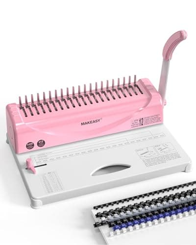 Best Binding Machines #2 from MAKEASY MAKEASY Binding Machine, 21-Hole, Comb Binding Machines with 100PCS Comb Bindings Spines, Comb Binder for Letter Size, A4, A5 Paper