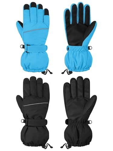 Best Kids Winter Gloves #10 from Cooraby Cooraby 2 Pairs Kids Snow Ski Gloves Winter Waterproof Warm Gloves for Boys Girls Cold Weather Outdoor
