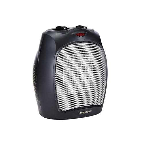 Best Portable Heaters #7 from Amazon Basics Amazon Basics Ceramic Space Heater, Portable Indoor Heating Solution, With Overheat and Tip-Over Protection, Thermostat, Non-Oscillating, 1500W, 7.52"D x 6.34"W x 9.45"H, Black