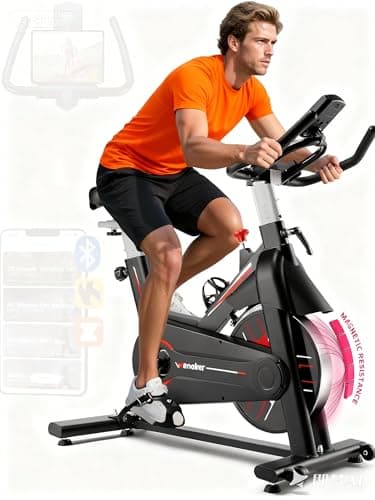 Best Exercise Bikes #3 from Wenoker Exercise Bike, Wenoker Magnetic Resistance Stationary Bike for Home App Sync Indoor Bike with 350lbs Weight Capacity, Tablet Holder and Fitness Courses for Weight Loss
