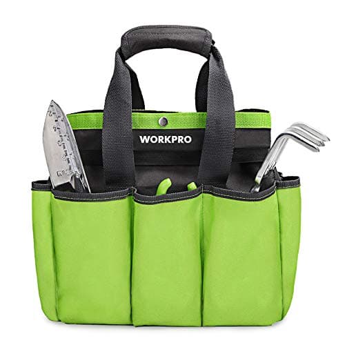 Best Garden Tool Organizers #7 from WORKPRO WORKPRO Garden Tool Bag, 8 Pockets Gardening Bag, Heavy Duty Oxford Garden Tote Caddy (Tools NOT Included), 12" x 12" x 6"
