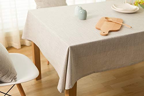 Best Grey Tableclothes #8 from Daesar Daesar Rectangular Tableclothes 36x52 inch Table Covers Kitchen Plain Color Table Cloth Cotton Linen Light Grey