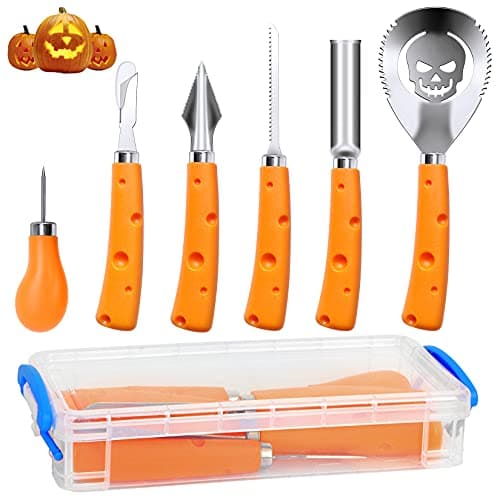 Best Pumpkin Carving Kits #7 from Hangerspace Pumpkin Carving Kit, Halloween Pumpkin Carving Tools, 6PCS Carving Tools Carving Knife for Halloween Decoration, Professional Stainless Steel Pumpkin Carving Set, Pumpkin Carver for Adults & Kids