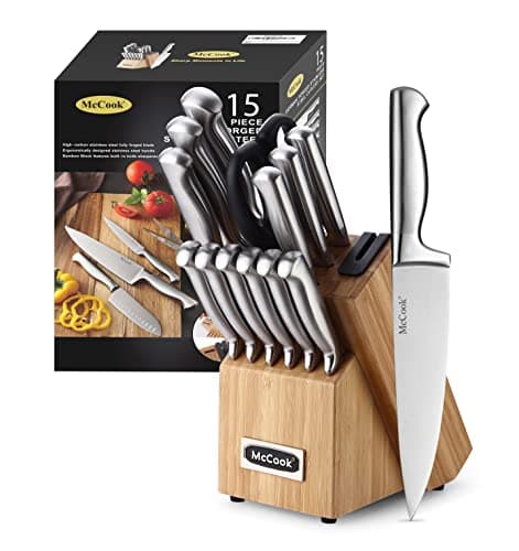 Best Knife Sets #6 from McCook McCook® Knife Sets,German Stainless Steel Knife Block Sets with Built-in Sharpener