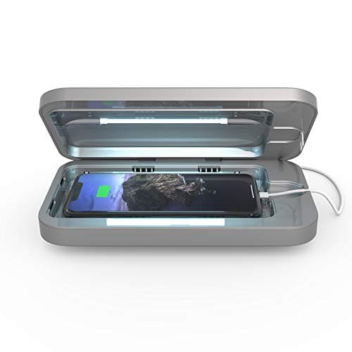 Best UV-C Light Sanitizers #2 from PhoneSoap PhoneSoap 3 UV Cell Phone Sanitizer & Dual Universal Cell Phone Charger Box | Patented & Clinically Proven 360-Degree UV-C Light Sanitizer | Disinfects and Charges All Phones (Silver)