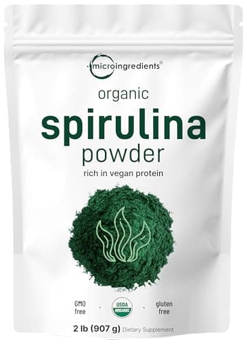 Best Spirulina Powders #5 from Micro Ingredients Micro Ingredients Organic Spirulina Powder, 2lb | Blue-Green Algae, Rich in Vegan Protein, Vitamins & Minerals | Source of Natural Chlorophyll & Enzymes | Non-GMO, Gluten-Free, No Additives
