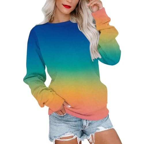 Best Pink Hoodies for Women #3 from Generic Women Zip Up Hoodie Sweatshirts for Women Crewneck Long Sleeve Oversized Tops Lightweight Casual Loose Fit Pullover Tops 2025 Workout Shirt A-8-Blue Black Hoodie Men X-Large