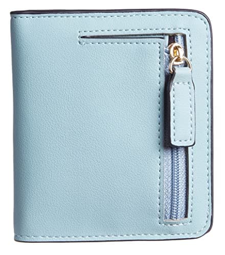 Best Blue Wallets #8 from Gostwo Gostwo Small Wallet for Women, Slim RFID Blocking Wallet, Credit Card Holder Wallet, Compact Bifold Luxury Genuine Leather Pocket Passport Wallet Ladies Girls Mini Purse Travel with ID Window, Blue