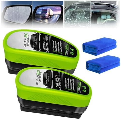 Best Oil Film Cleaning Brushes #6 from WANGXYZ 2Pcs Automotive Oil Film Cleaning Brush,Reusable Oil Film Cleaning Brush,Glass Cleaning Board,Oil Film Cleaning Brush,Car Glass Oil Film Cleaner for Windshield Improves Clarity and Visibility, Green