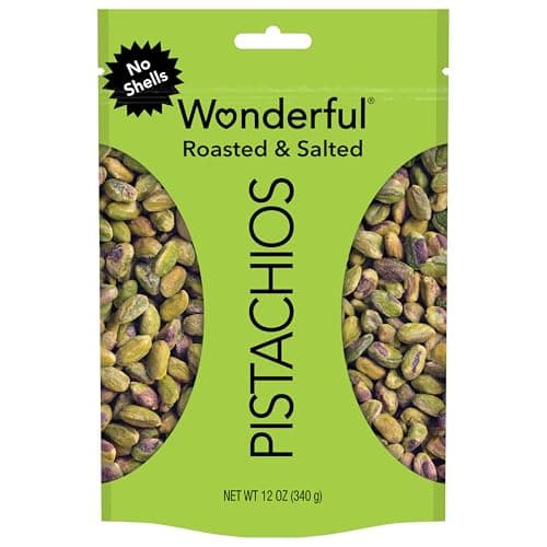 Best Pistachios #3 from Wonderful Pistachios Wonderful Pistachios No Shells, Roasted & Salted Nuts, 12 Ounce Resealable Bag, Protein Snacks, Gluten Free, Healthy Snack