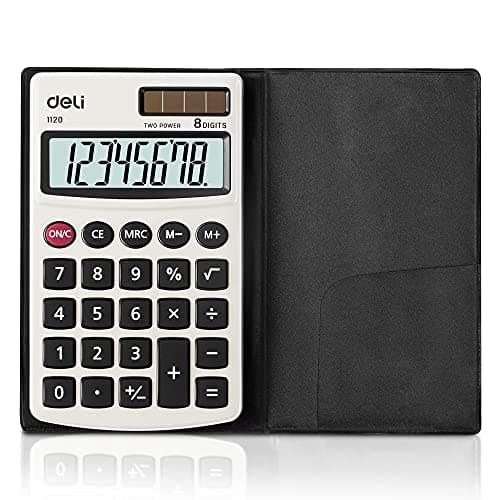 Best Standard Function Calculators #6 from deli Calculator, Deli Standard Function Basic Calculators, Solar Battery Dual Power Office Calculator with Cover, Metal Panel