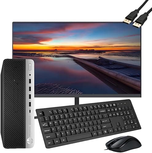 Best Desktop Computers #9 from HP HP ProDesk 600 G3 SFF Desktop Computer with 21.5" FHD Monitor, Intel Quad Core i5-6500, 16GB DDR4, 256GB SSD, DisplayPort, Keyboard & Mouse, WiFi, BT, Windows 11 Pro (Renewed), Black