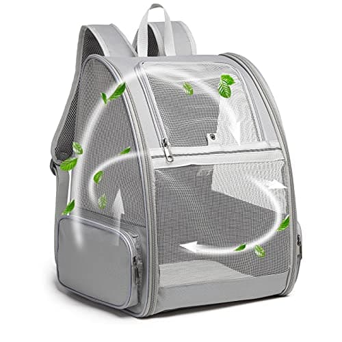 Best Portable Pet Carrier Backpackы with Ventilation #2 from Texsens Texsens Pet Backpack Carrier for Small Cats Dogs | Ventilated Design, Safety Straps, Buckle Support, Collapsible | Designed for Travel, Hiking & Outdoor Use (Light Gray)