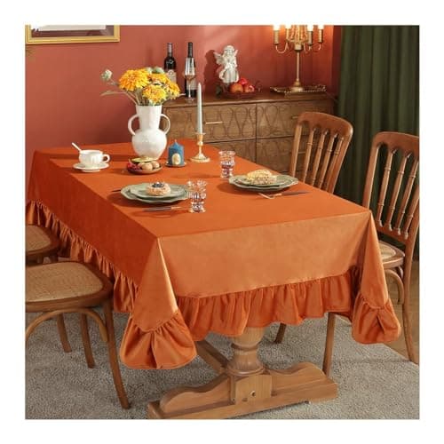 Best Orange Tableclothes #3 from Gualiy Gualiy Rectangular Tableclothes, Cotton Linen Tablecloth 140x140CM Solid Color Table Cloths for Kitchen Dining, Orange