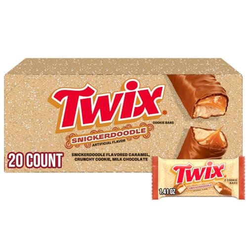 Best Twix Cookie Bars #4 from Twix TWIX Snickerdoodle CookieChocolate Candy Bars, Nostalgic Cookie Cinnamon Caramel, Shortbread Cookie Milk Chocolate Bars, 1.4 Oz (Pack of 20); Individually Wrapped Snacks